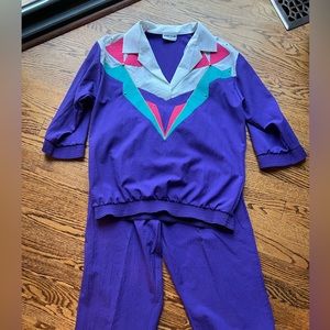 Vintage Windbreaker Set - Bonnie Blair - Size S/M -Purple 80s 90s Outfit